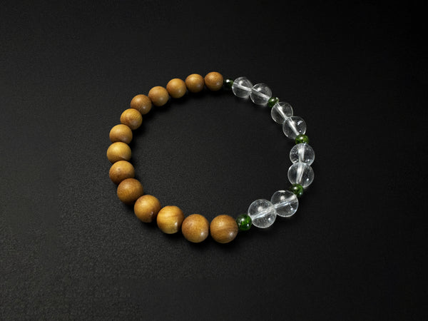 Metal and Wood Elements Multi-crystal bracelet- Harmony and Stability