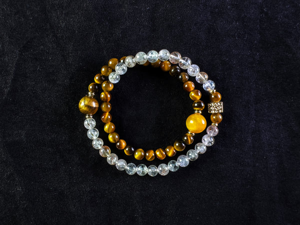 Tiger's Eye &  Golden Healer Quartz Energy Bracelet