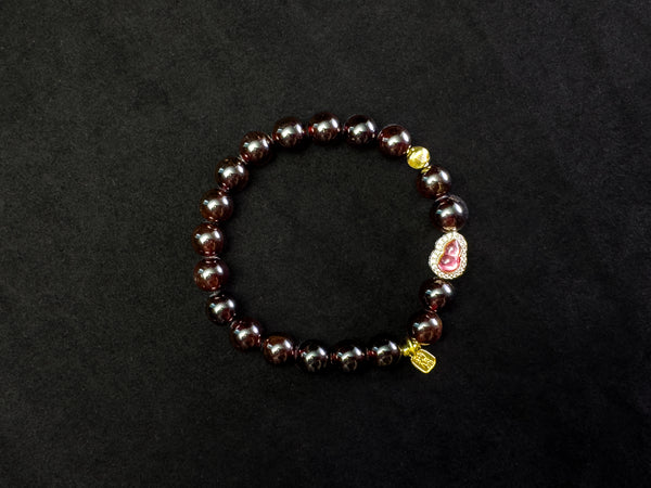 Garnet Gourd Bracelet - Confidence & Luck